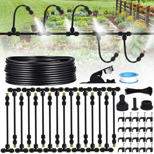 XUNIVERS16M di nebulizzazione,Nebulizzatore Giardino - Kit di irrigazione,Dispositivo di Raffreddamento a Spruzzo,Set di 64 sistemi di raffreddamento a nebulizzazione,Adatto per Giardini