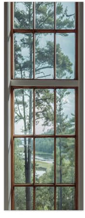 Türtapete 3D Selbstklebend TürPoster Fenster Wald 3D Türaufkleber Fototapete Türfolie Abnehmbar Wandtapete PVC Wasserdichte Schlafzimmer Türaufkleber B100 x H200cm