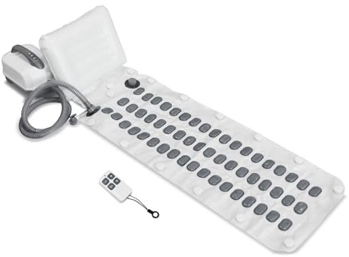 Bonxrdun Tappetino Idromassaggio per Vasca da Bagno Massaggio con Bole d'Aria, 6 Livelli Intensità, Timer & Cuscino Ergonomico – Antiscivolo e Perfetto per Aromaterapia