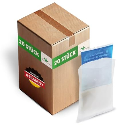 KK 20er Set Vließhüllen für Kühlpacks, 13 x 14 cm, Hüllen für Kalt-Wam-Kompressen zur Behandlung von Schwellungen, Prellungen und Verspannungen, zum Schutz der Haut vor direktem Kontakt