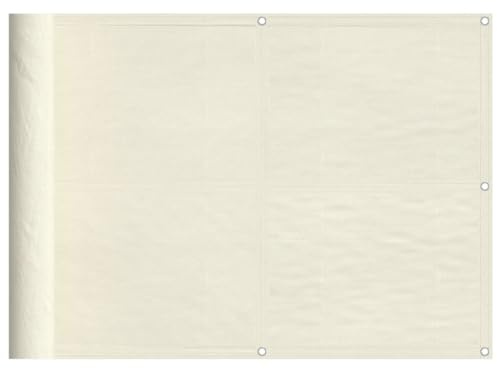 Homvdxl Balkon Sichtschutz 0,75x10m Oxford Gewebe Balkonabdeckung Gartenzaun Abdeckung Wind- und UV-Schutz Wetterfest Creme