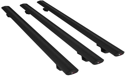 Apline Compatible avec Ford Ranger (P703) 2022-2024 Basic Model Barres de Toit Railing Porte-Bagages de Voiture Noir Aluminium 3 Barres
