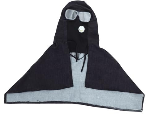iplusmile Dust Cape Hat Denim Protective Sandblasting Mask for Cutting and Sanding Safety Goggles for Workshop and Outdoor Diy Projects