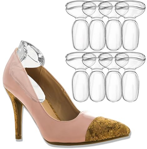 4 Pairs Gel Heel Grips for Women’s Shoes – Anti-Slip Heel Pads for Blister Prevention, Heel Cushion Inserts for Loose Shoes, Foot Pain Relief & Improved Fit (Clear, 1)