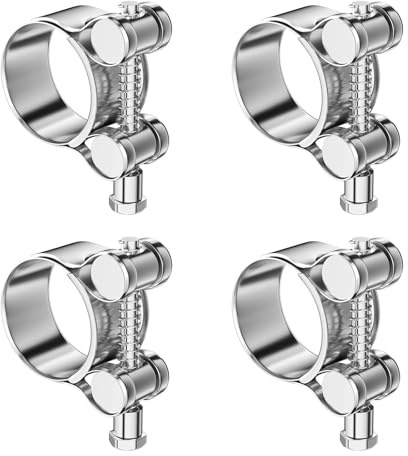 Dromzen 4 Pezzi 29-31mm Fascette Metalliche Stringitubo Inox, Fascetta Stringitubo, Collari per Tubi, Morsetti per Tubi, Fasce, Collare a Bullone, per Tubature Tubo Auto