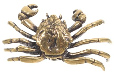OSALADI Brass Crab Drawer Pulls Animal Door Knobs for Kitchen Cabinet Handles Nursery Furniture Coastal Beach Theme Decorative Cabinet Hardware