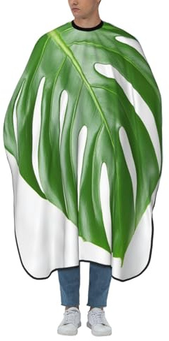 Woshuwo Monstera Leaf Hair Cutting Apron,Salon Barber Apron For Adult