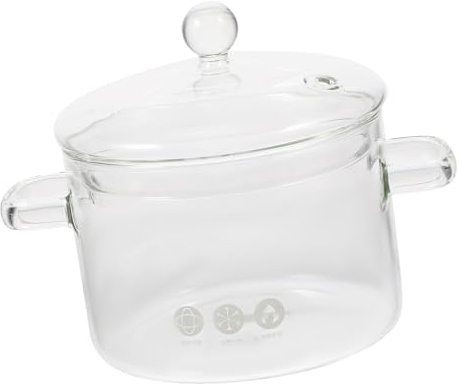 TOYANDONA Marmite Verre Borosilicate avec Couvercle et Doubles Poignées Pot Transparent Résistant Chaleur pour Cuisson Soupe Porridge et Nouilles Casserole Polyvalente pour Cuisine