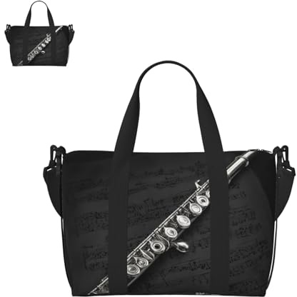 Sac de sport léger pour homme et femme, motif girafe avec compartiment à chaussures, sac de voyage léger, Musique de flûte, Taille unique, Sac de voyage