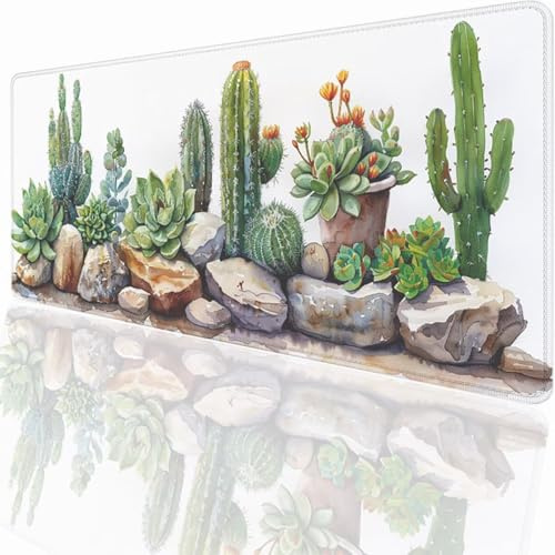 Tapis de Souris Gaming XXL Grand Mousepad 1500x800x3mm, Grand Tapis de Bureau sous Main avec Base en Caoutchouc antidérapante pour PC Gamer, Améliore la précision et la Vitesse Plante PjY10565 N-U