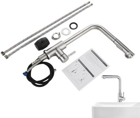Robinet De Cuisine Pour Camping-Car | Robinet À Rétraction En Acier Inoxydable À Une Poignée, Évier Cuisine | Pour Salle De Bains Résidentiel Restaurant Buanderie Bar