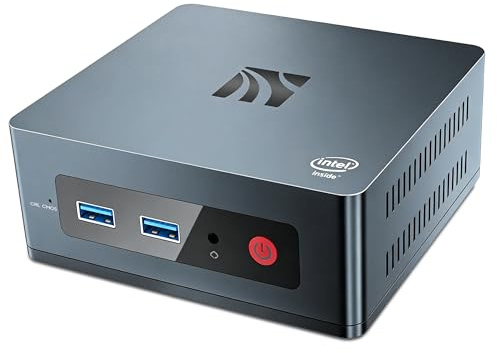 Mini PC Windows 10 Pro (8GB RAM/256GB SSD) - Intel Celeron J4205 Quad-Core Desktop Computer Support Dual 4K HDMI Monitor Display, Gigabit Ethernet, Dual-Band WiFi Auto Power On