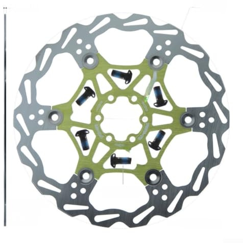 Spelonify Disco flotante para bicicleta, disco de freno de seis pernos de 180 mm y 203 mm, aleación de aluminio ligera, de acero alto, disipación de calor hueca para MTB (rojo 203 mm)