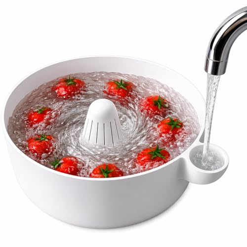 W-Parts Orbit Wash – Ciotola Lava Riso, Frutta e Verdura | Sistema a Flusso Continuo con Effetto Vortice | Drenaggio 0,4 mm Anti-Perdita Chicchi | Made in Italy in PETG Atossico