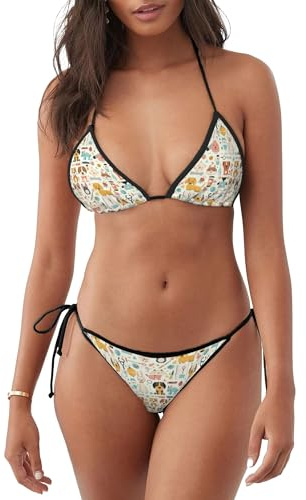 Veterinärkliniker tryck bikini trikini separerar badkläder vadderade baddräkter för semester spa semester, Bikini 1745, XL