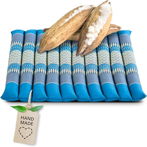 livasia Sitzkissen Stuhlauflage groß - 50x50x4,5cm - Bodenkissen gesteppt Indoor/Outdoor, Meditationskissen Yogakissen, Stuhlauflage Palettenmöbel, Steppkissen Stuhl und Bank (Hellblau)