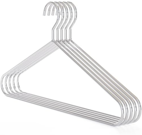 Hangerworld Juego de 10 Perchas de Metal Cromado, Resistentes, 45 cm, Ideales para Trajes, Chaquetas y Abrigos