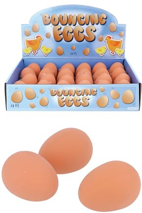 24 x Federnd Eier Gummi Bälle - Falsche Eier - Großhandel Box