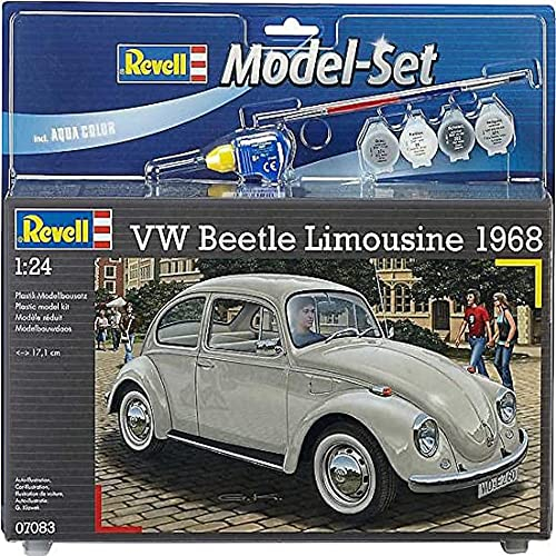 Revell Modellbausatz Auto 1:24 - Volkswagen VW Käfer 1968 (VW Beetle) im Maßstab 1:24, Level 4, originalgetreue Nachbildung mit vielen Details, Model Set mit Basiszubehör, 67083