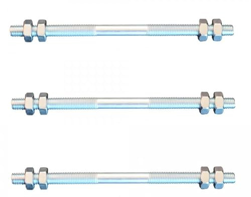FKAnhängerteile 3 Stück Gewindestange M8 Rechts - Links Gewinde 160 mm + 12 Muttern