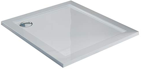 Idralite Plato de Ducha 100x100x4cm Cuadrado Acrílico Borde Realzado Blanco Brillante Mod. Flower