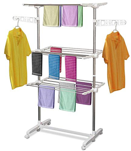 HOMCOM Tvättställ vikbar sidovyn på 3 nivåer