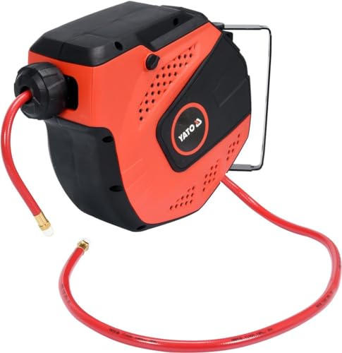 Pneumatischer Druckluftschlauch Trommel 10m / 14m mit automatischer Aufrollvorrichtung Wand-Halter Schlauchtrommel, Länge:10m