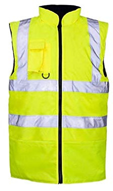 Style Spot Hi Viz Vis Fleece Lined Waterproof Reversible Body Warmer High Visibility Reflective Stripe Waistcoat Sleeveless Jacket (XL, Yellow)