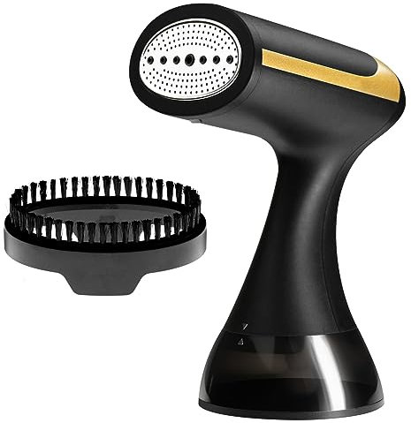 Steamer Dampfglätter 1500W, 20S Schnelles Vorheizen,Dampfglätter mit Steuertasten, Wassertank 350ml,2 m Kabellänge, Dampfglätter Steam für Büro, Zuhause, Reisen, Dampftemperatur 130 ℃ (black)