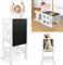 Dripex Lernturm Für Kinder Baby, Montessori Lernturm mit Tafel, Der Tritthocker Verwandelbar in Kindertisch und -Stuhl, Multifunktion, Sicherheit, Hochwertiges Holz, (Stern)
