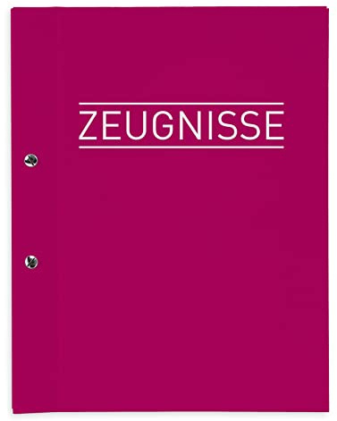 itenga Zeugnismappe mit Buchschrauben inkl. 12 Hüllen, erweiterbar für Kinder Jugendliche Erwachsene Mädchen Jungen Schüler einfarbig (Farbauswahl) (pink)