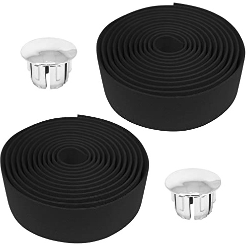 cyclingcolors 2x Lenkerband EVA-Schaum Fahrrad Rennrad Griffband Fahrradlenkerband Griffband Vintage, Schwarz