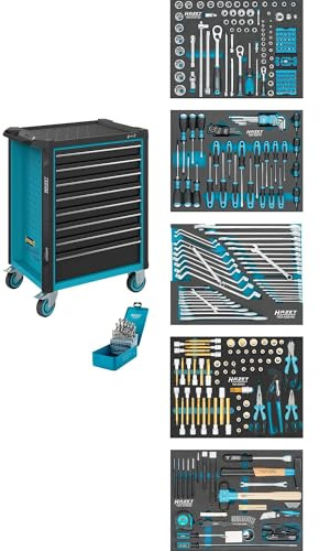 HAZET, Carro de taller con surtido, 179 N-8/314, versátil y fácil organización de herramientas y piezas, 785 mm x 518 mm x 1020 mm, Capacidad de carga total (dinámica) 540 kg