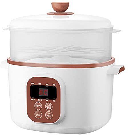 Pentola, pentola elettrica per stufato, pentola a cottura lenta con rivestimento in ceramica da 1,6 l, multifunzione per uso domestico con funzione di appuntamento intelligente da