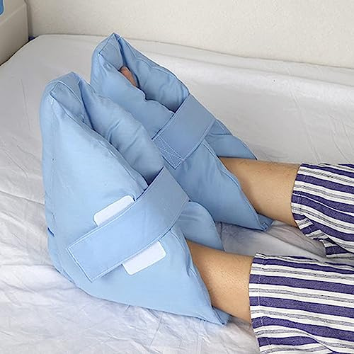 REHOOF Anti-Dekubitus Kissen Fersenschutz, 1 Paar Bett Patientenpflege Fersenpolster Mit Klettverschluss, Effektive Druckentlastung und Fersengeschwür, Fuß-Support Pillow für Druck Sores
