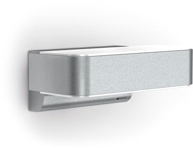 Steinel Außenleuchte L 810 SC Silber, smartes LED Up- und Downlight, Bewegungsmelder, vernetzbar, per App bedienbar