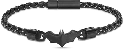 Police Batarang PEA00347 Lederarmband für Herren, 21 centimeters, Silber, Kein Edelstein