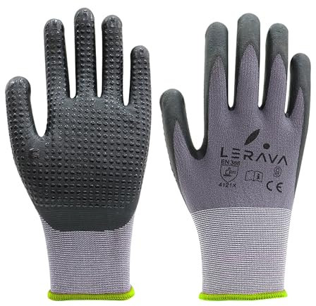 LERAVA® Arbeitshandschuhe - Größe 10/XL – Robuste schutzhandschuhe in verschiedenen Größen, ideal für Gartenarbeit, Mechanik und mehr – Wasserdicht, schnittfest, rutschfest, langlebig