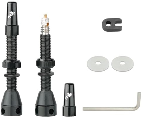 Kigauru 8Pcs Bicycle Presta Valve Stem 44mm / 1.74 Inch Vacuum Tire Nozzle Portable Alloy Kit for Mountain Road Bike Rim Tubeless Valve Repair Tool with Valve Core Remover Tool and Valve Stem Caps