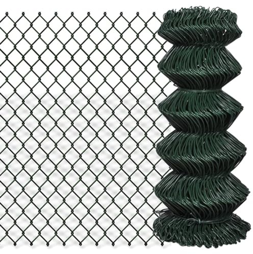 LAPOOH Maschendrahtzaun, Zaun Garten, Zaunpfosten, Maschendraht, Bauzaun Gebraucht, Gitterzaun, Geflügelnetz, Kükendraht, Stahlmatten Zaun, Stahl 0,8x15 m Grün