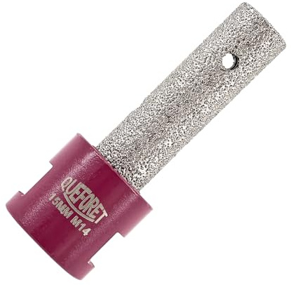 QUEFORET Fraise Diamantée Carrelage 15mm x M14 - Fraise Diamant pour Façonnage Agrandir Arrondir les Trous Existants dans le Céramique Porcelaine Marbre Granit, pour Meuleuse d'Angle