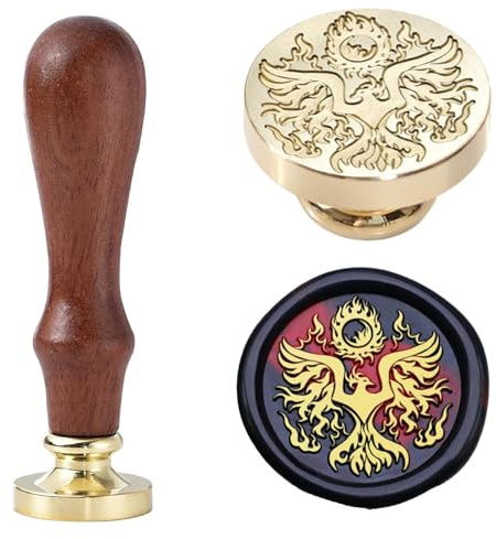 Phoenix Wachssiegelstempel, Retro-Feuervogel, versiegelter Stempel, 30 mm, Messing-Siegelwachsstempel mit Griff, für Hochzeit, Party, Einladung, Geschenkverpackung, Umschläge