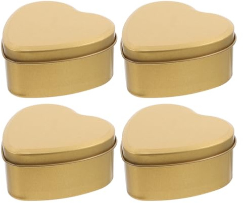 FRCOLOR 4stücke Herzförmige Schachtel für Lebensmittel Aufbewahrungsbox für Süßigkeiten Valentinstag-schachtel Metalldose Geschenkbox für Süßigkeiten Praktisch für Hochzeit und Andere