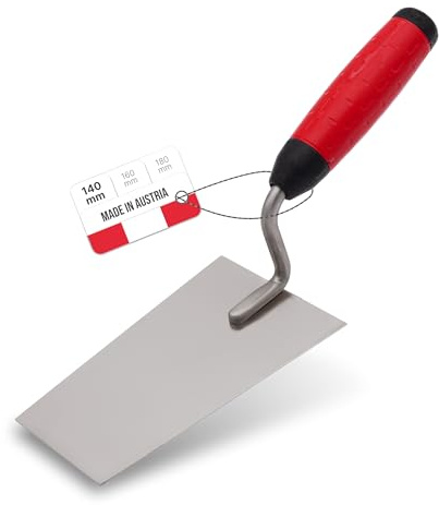 WERKFIT Profi Maurerkelle aus Edelstahl - Berner Putzkelle Rostfrei - Trockenbau Stuckateurkelle mit Softgriff - Hergestellt in Österreich(140mm)