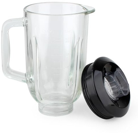 Anbige Replacement Parts 5-Cup Glass Jar with Lid,Compatible with Black&Decker Blender BL1110BG / BL1210RG/ BL1820SGM/ BL2020/ BL2010BG