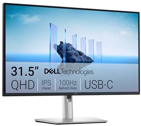 Dell Pro 32 Plus QHD USB-C Hub Monitor P3225DE - 31.5 (2560 x 1440) 100Hz 8ms QHD Monitor USB-C/HDMI/DisplayPort Conectividad Ajuste de altura/Giro/Giratorio/Inclinación, 4 estrellas TÜV Eye