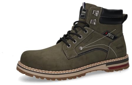 Dockers by Gerli Botines clásicos para hombre, botines para hombre,Plantilla intercambiable, Oliva 840, 42 EU