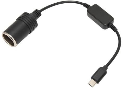 XUMIUZIY Adaptador de Encendedor de Cigarrillos USB C a 12V, Cable de Convertidor de Enchufe de Encendedor de 5V 2.1-3a Tipo C a 12V, para Camisetas de Luz LED, Tiras de Luz LED
