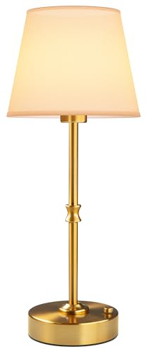 EppieBasic Cordless Table Lamp Rechargeable: Fast Charging & Long Lasting - 2700K Warm Light Samll Vintage Gold Lamps for Women Housewife - Dinning Living Room Bedroom