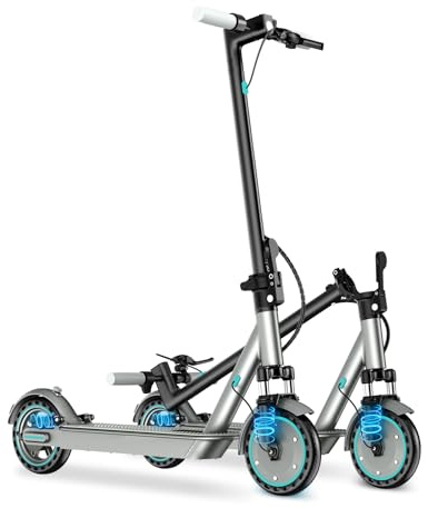 Scooter Eléctrico,Neumático SóLido De 21,6Cm,hasta 25 Km/H,Kilometraje 35KM,Motor hög effekt 350W,System Frenado y AmortiguacióN,Scooter Foldable para Adults,Max belastning 120Kg(Blå)